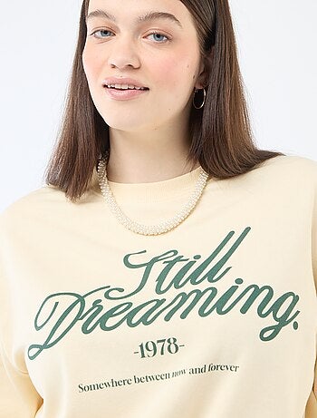 Sudadera ligera en felpa con inscripción