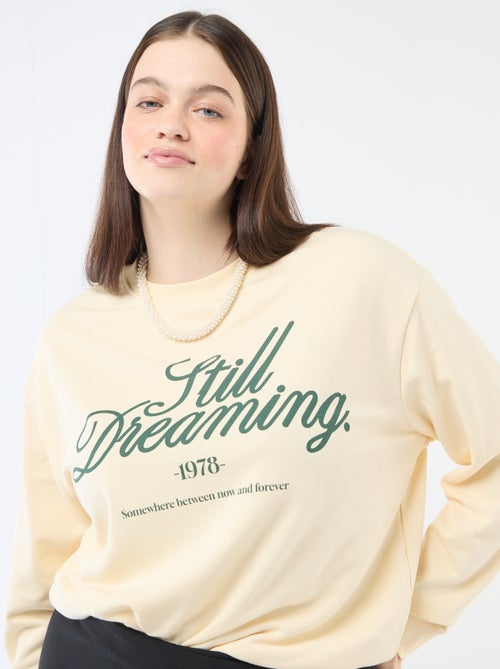 Sudadera ligera en felpa con inscripción - Kiabi