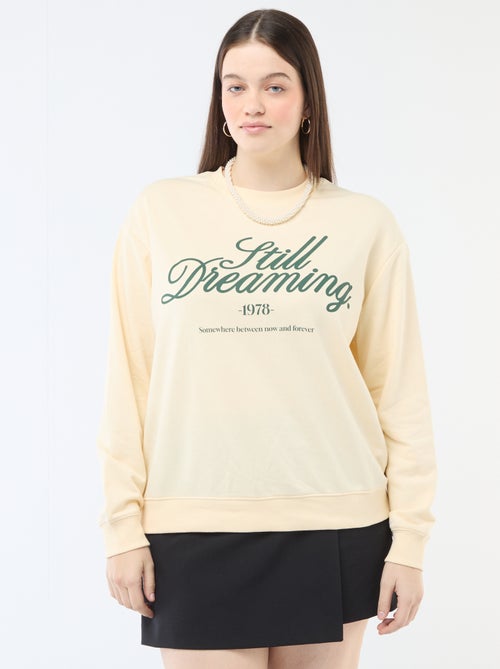 Sudadera ligera en felpa con inscripción - Kiabi