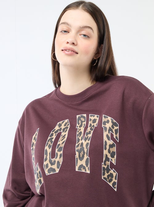 Sudadera ligera en felpa con inscripción - Kiabi