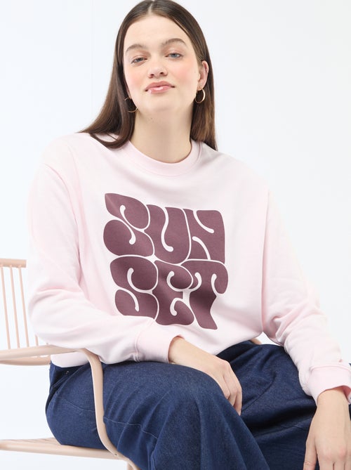 Sudadera ligera en felpa con inscripción - Kiabi