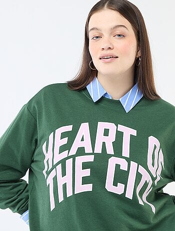 Sudadera ligera en felpa con inscripción