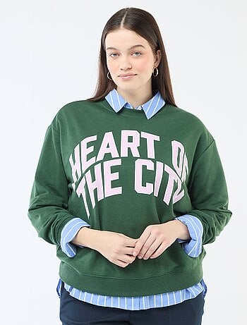 Sudadera ligera en felpa con inscripción