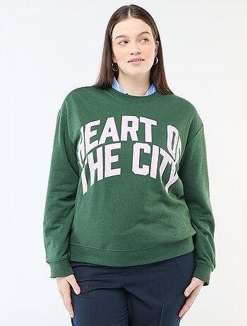 Sudadera ligera en felpa con inscripción