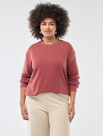 Sudadera ligera lisa de cuello redondo