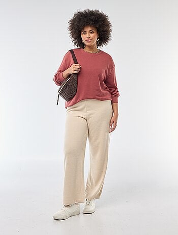 Sudadera ligera lisa de cuello redondo