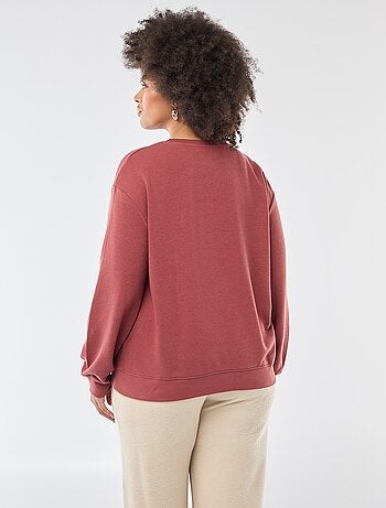 Sudadera ligera lisa de cuello redondo