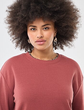 Sudadera ligera lisa de cuello redondo