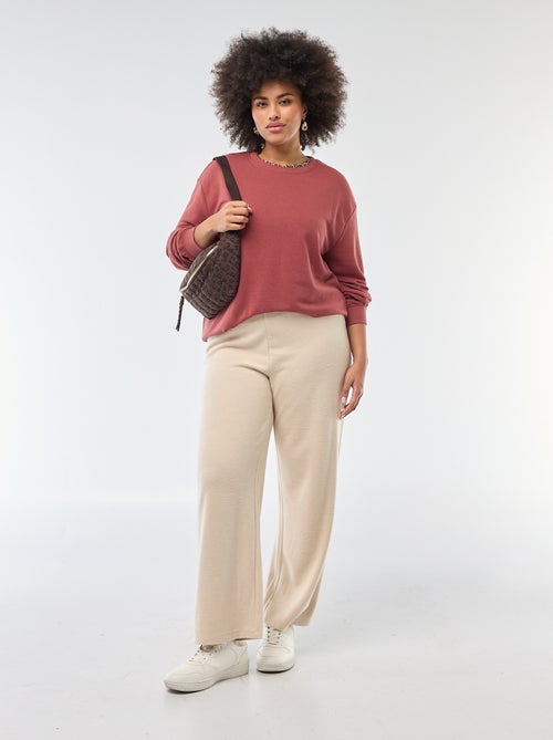 Sudadera ligera lisa con cuello redondo - Kiabi