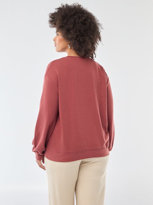 Sudadera ligera lisa con cuello redondo - Kiabi