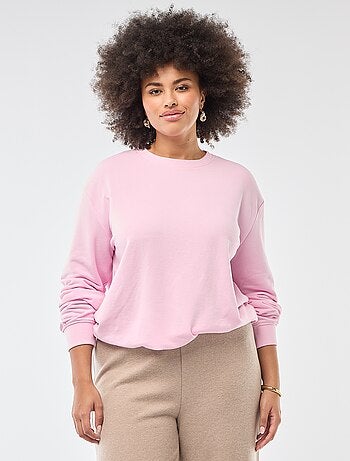 Sudadera ligera lisa de cuello redondo