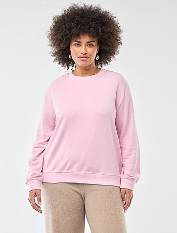 Sudadera ligera lisa de cuello redondo