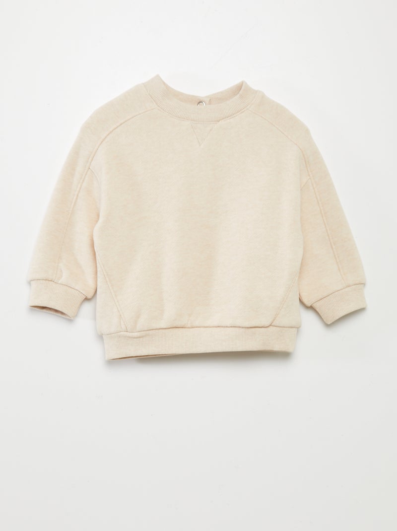 Sudadera lisa BEIGE - Kiabi