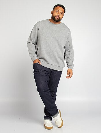 Sudadera lisa con bolsillos de cremallera