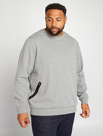 Sudadera lisa con bolsillos de cremallera
