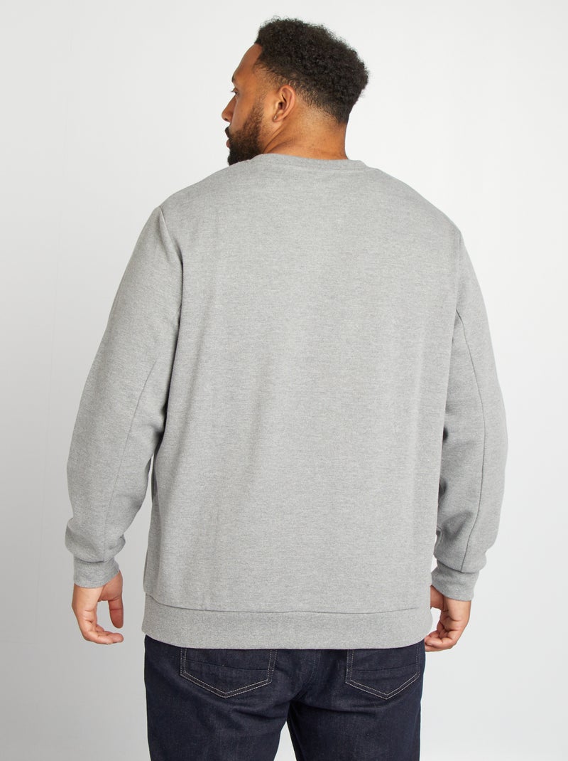 Sudadera lisa con bolsillos de cremallera GRIS - Kiabi