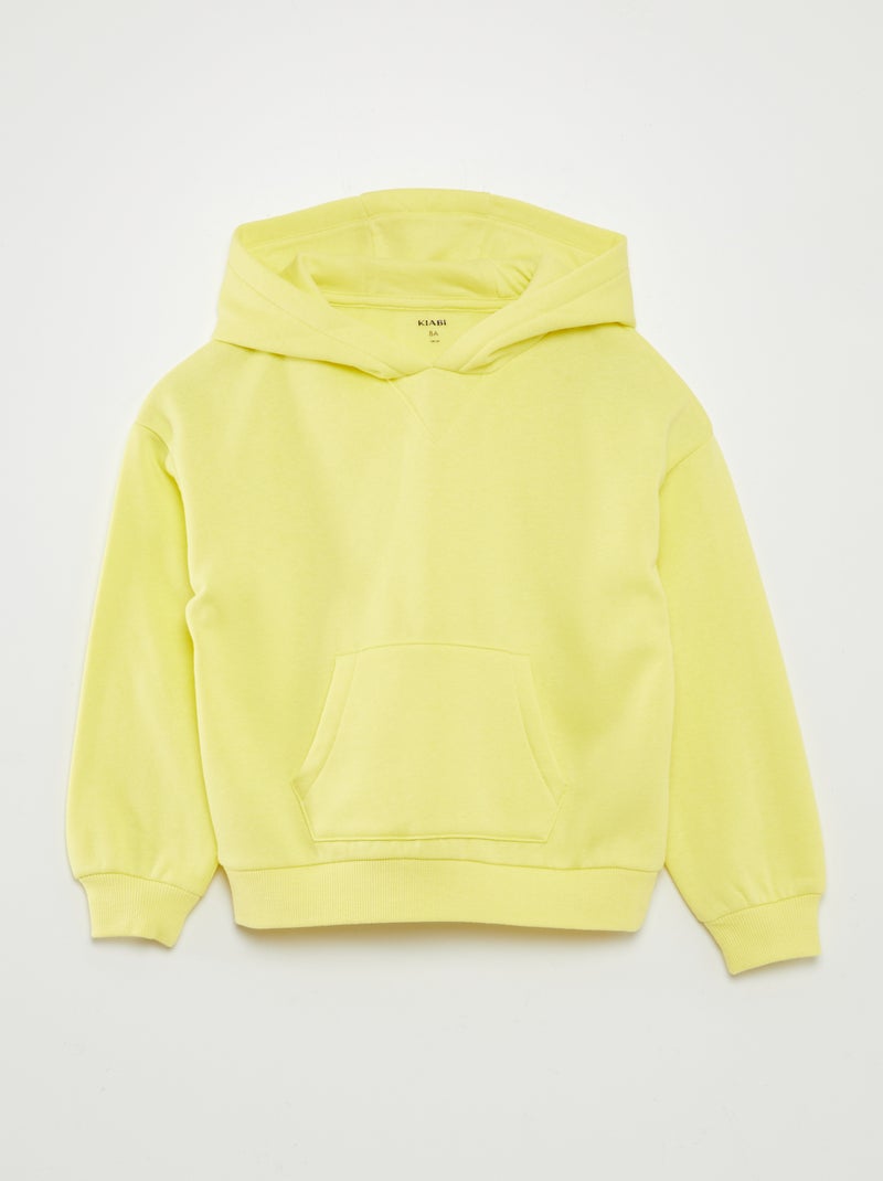 Sudadera lisa con capucha amarillo - Kiabi