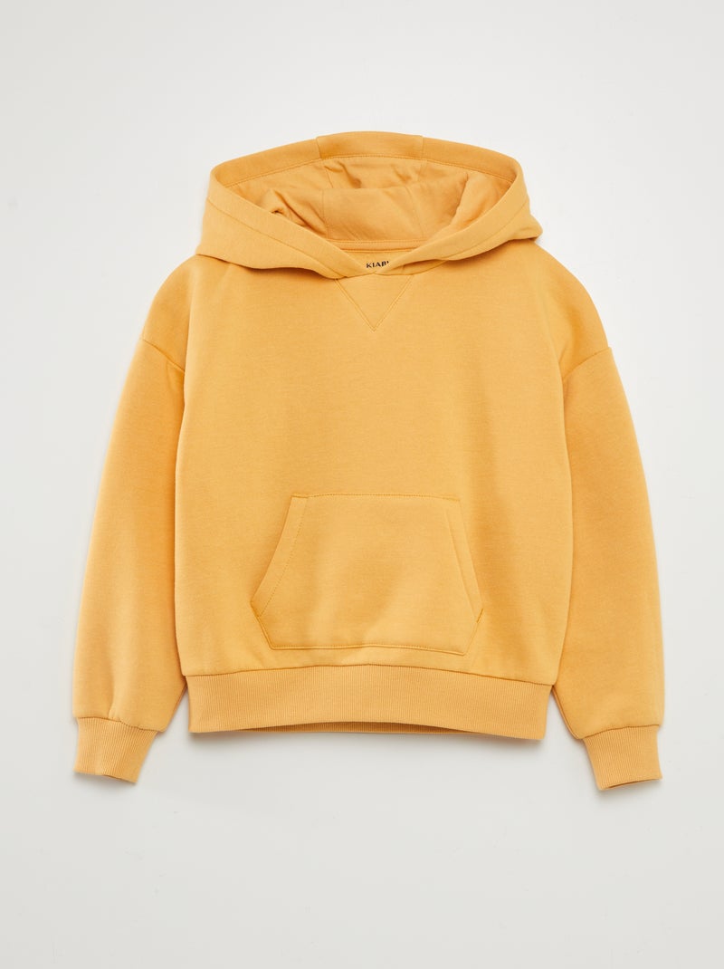 Sudadera lisa con capucha amarillo - Kiabi