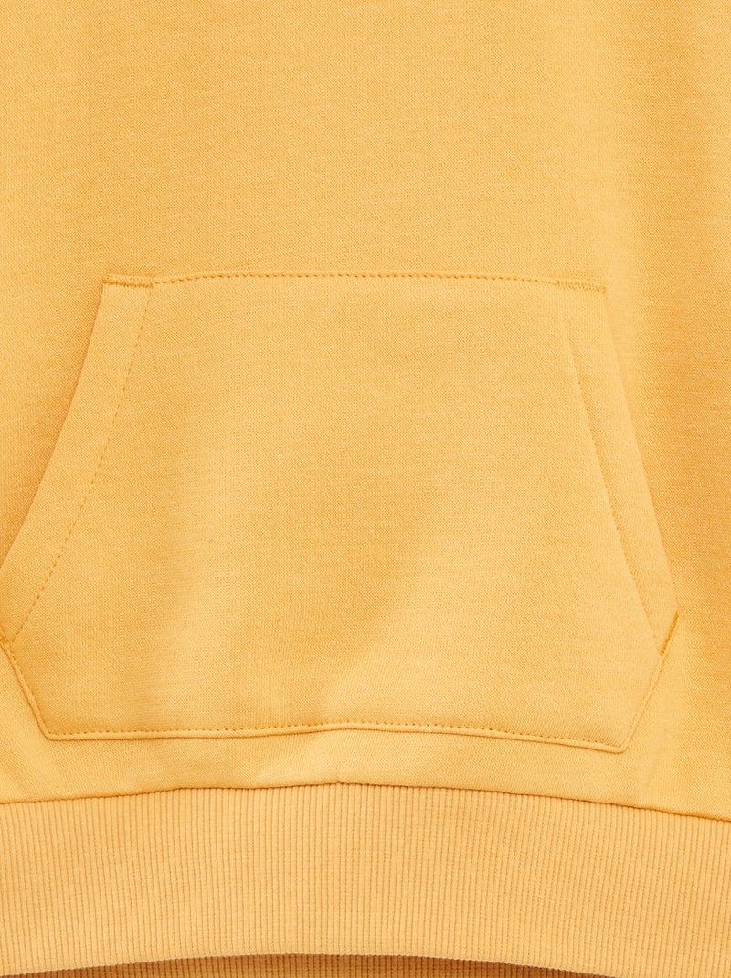 Sudadera lisa con capucha amarillo - Kiabi