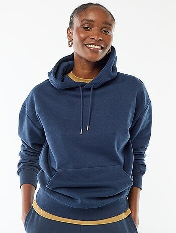 Sudadera lisa con capucha