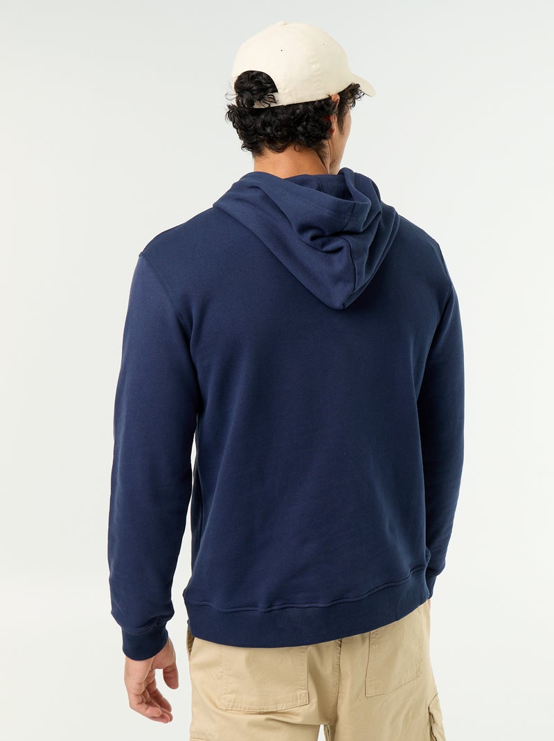 Sudadera lisa con capucha Azul marino - Kiabi