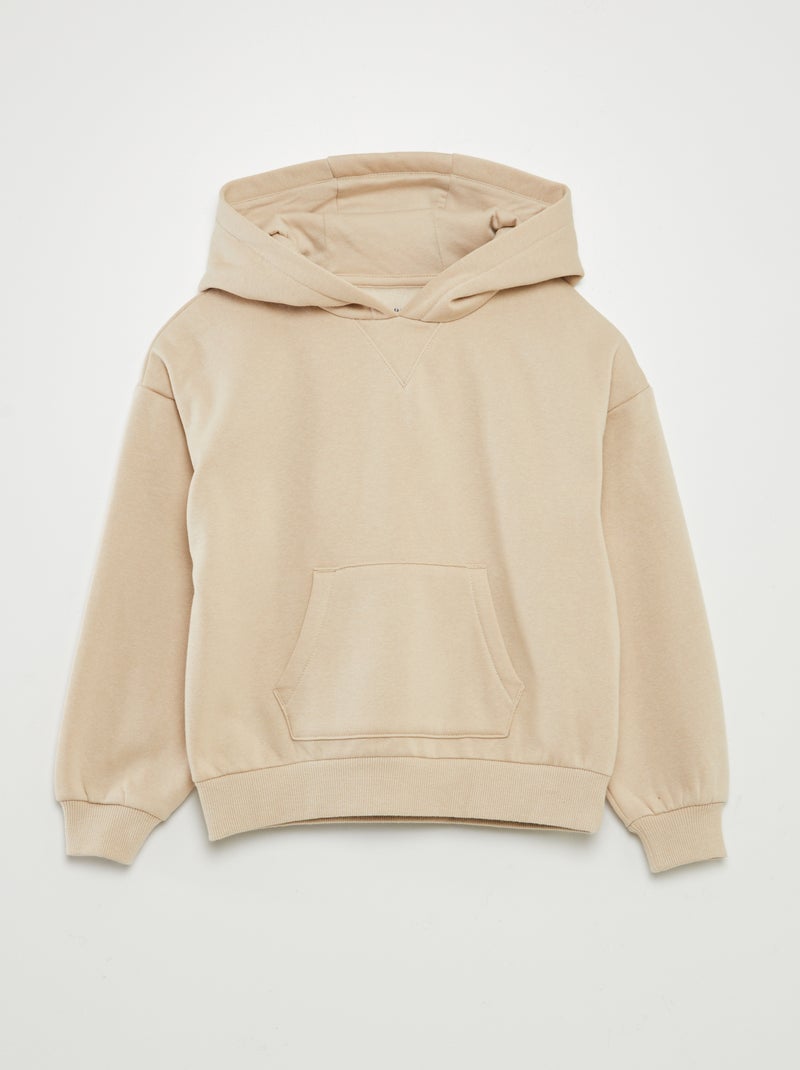 Sudadera lisa con capucha BEIGE - Kiabi