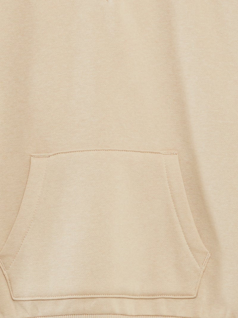 Sudadera lisa con capucha BEIGE - Kiabi