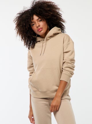 Sudadera lisa con capucha