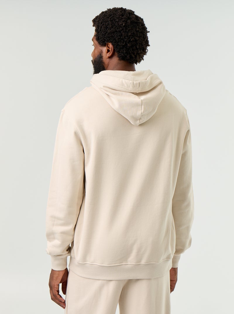 Sudadera lisa con capucha Beige - Kiabi