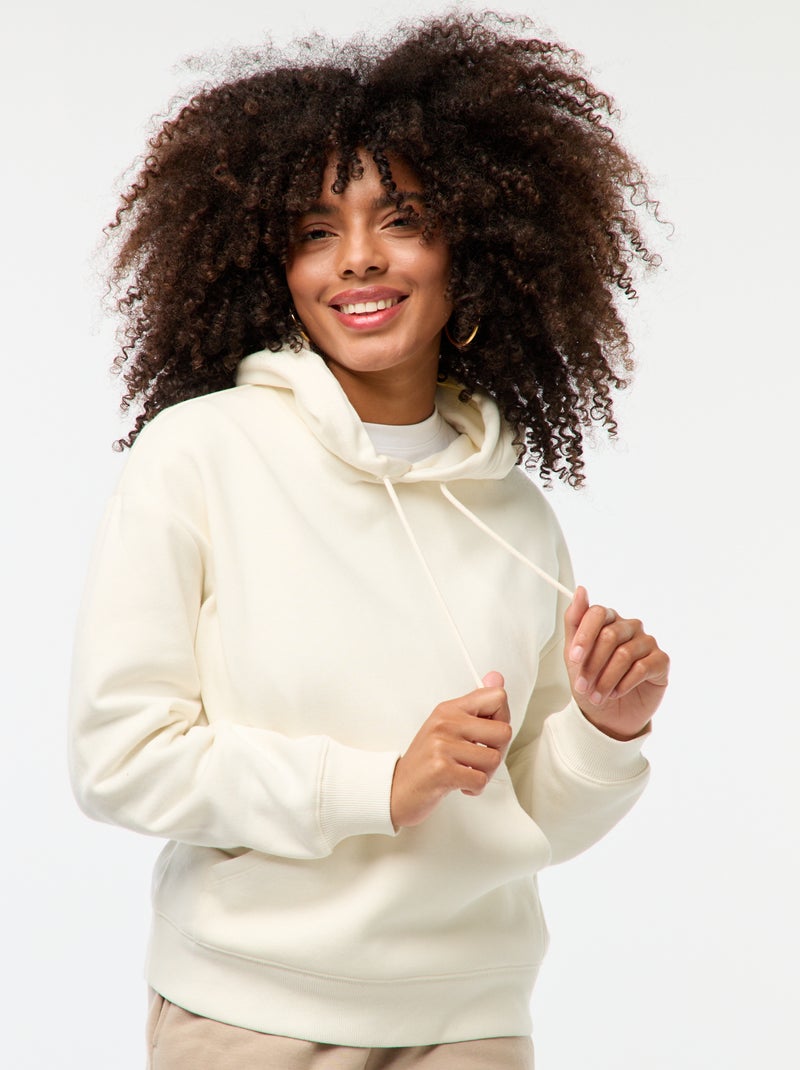 Sudadera lisa con capucha Blanco - Kiabi