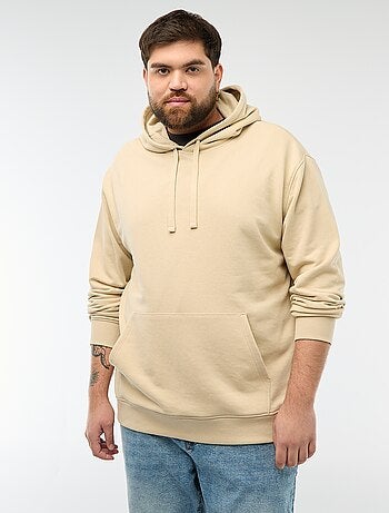 Sudadera lisa con capucha en felpa