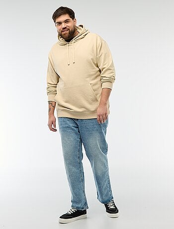 Sudadera lisa con capucha en felpa