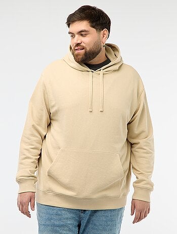 Sudadera lisa con capucha en felpa