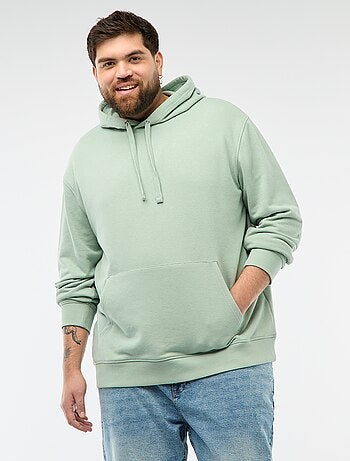 Sudadera lisa con capucha en felpa