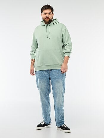 Sudadera lisa con capucha en felpa