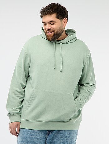 Sudadera lisa con capucha en felpa