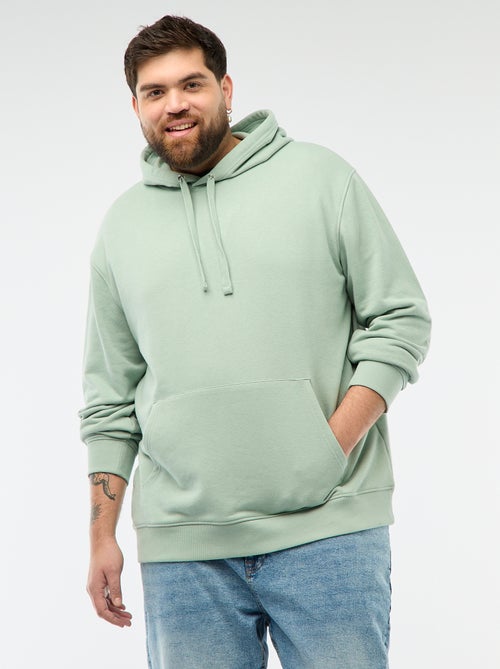 Sudadera lisa con capucha en felpa - Kiabi