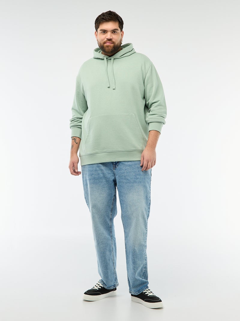 Sudadera lisa con capucha en felpa Verde - Kiabi