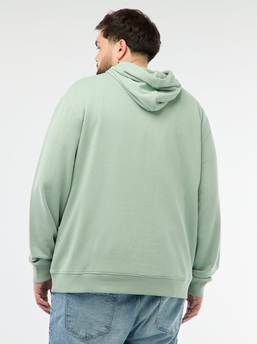 Sudadera lisa con capucha en felpa - Kiabi