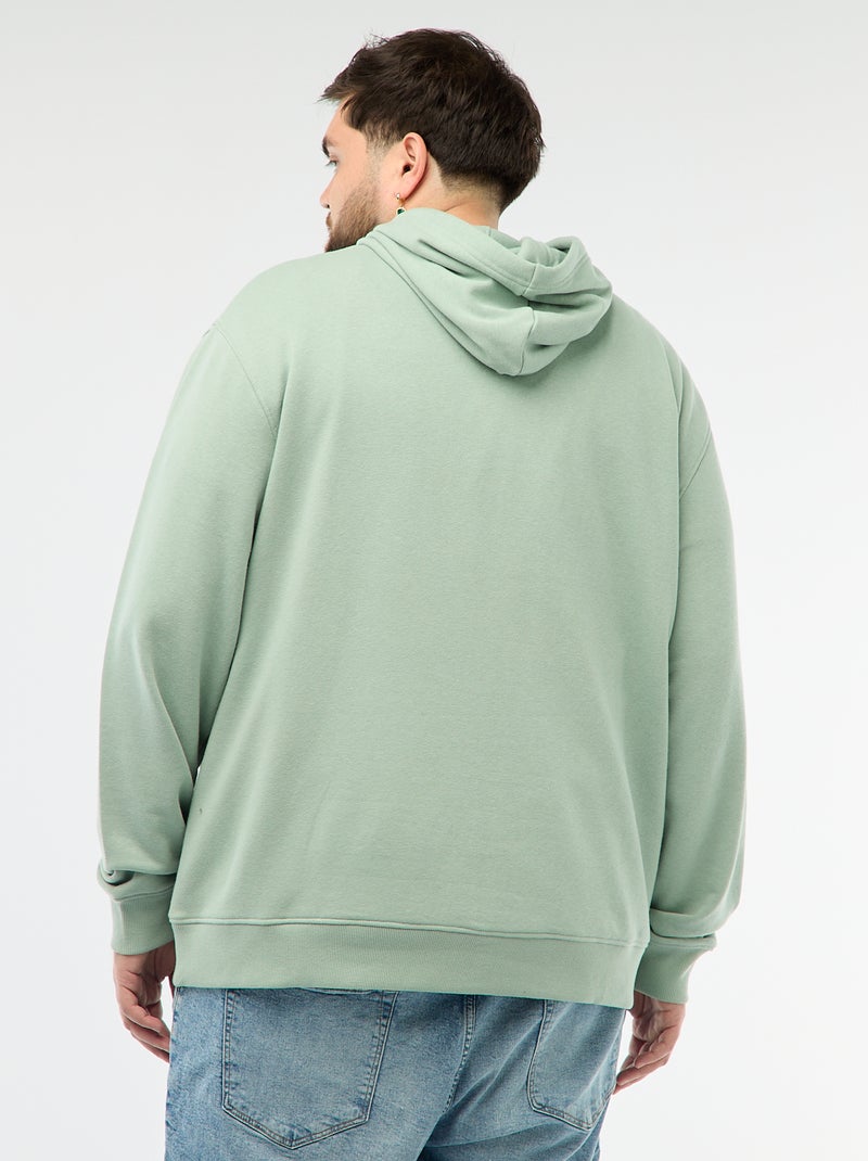 Sudadera lisa con capucha en felpa Verde - Kiabi