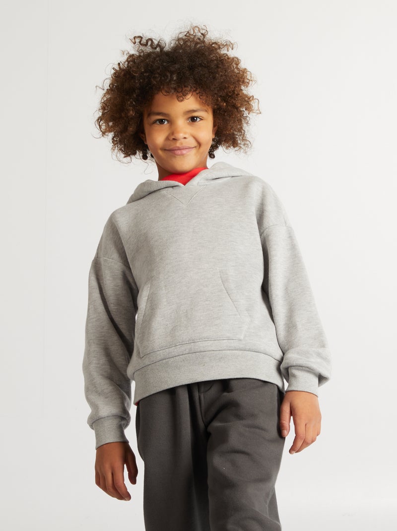 Sudadera lisa con capucha GRIS - Kiabi