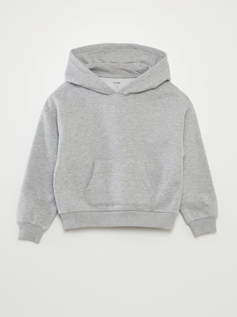 Sudadera lisa con capucha GRIS - Kiabi