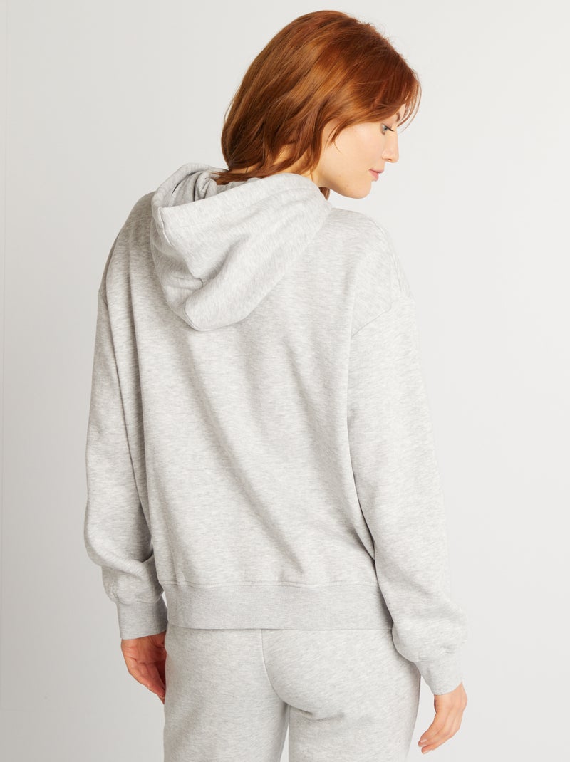 Sudadera lisa con capucha GRIS - Kiabi