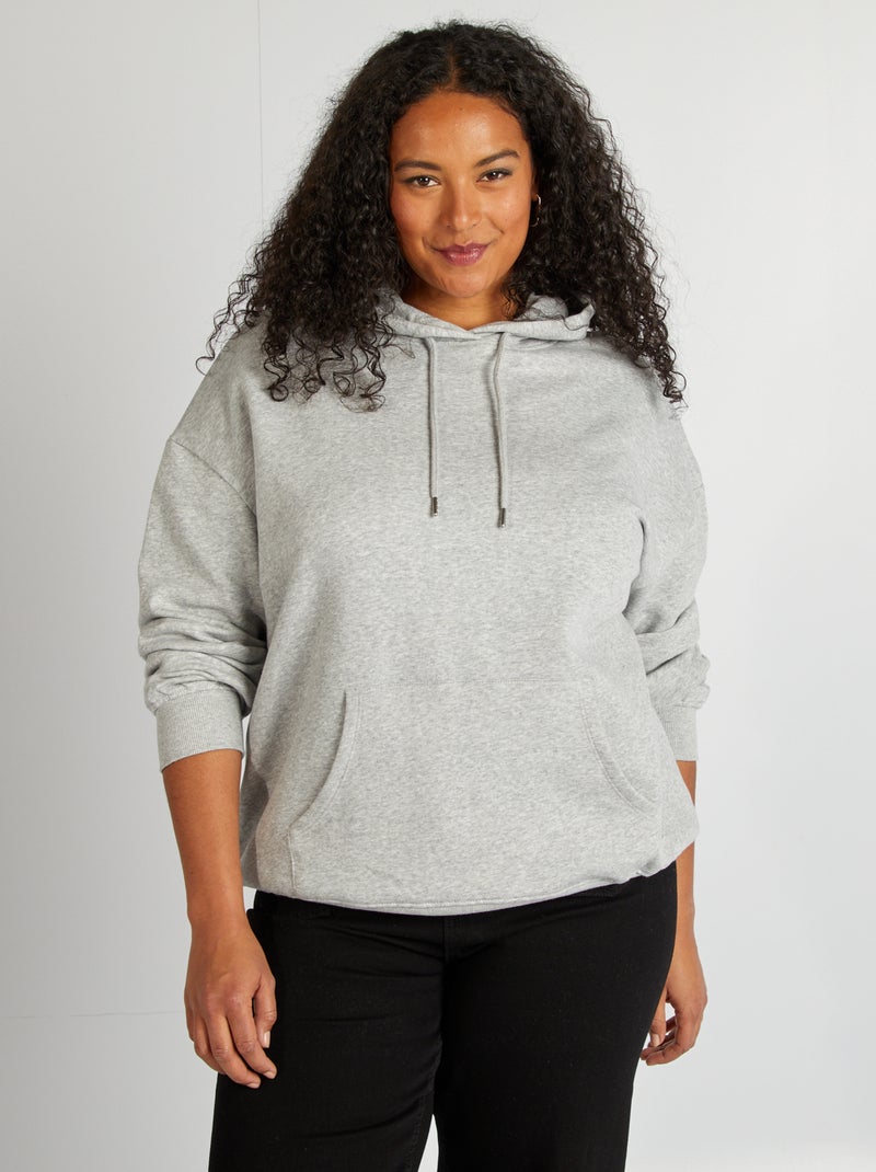 Sudadera lisa con capucha GRIS - Kiabi