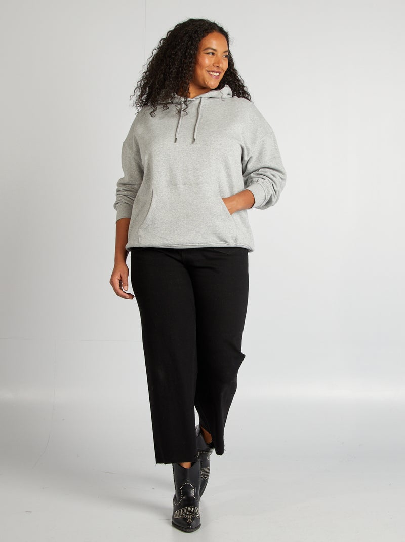 Sudadera lisa con capucha GRIS - Kiabi