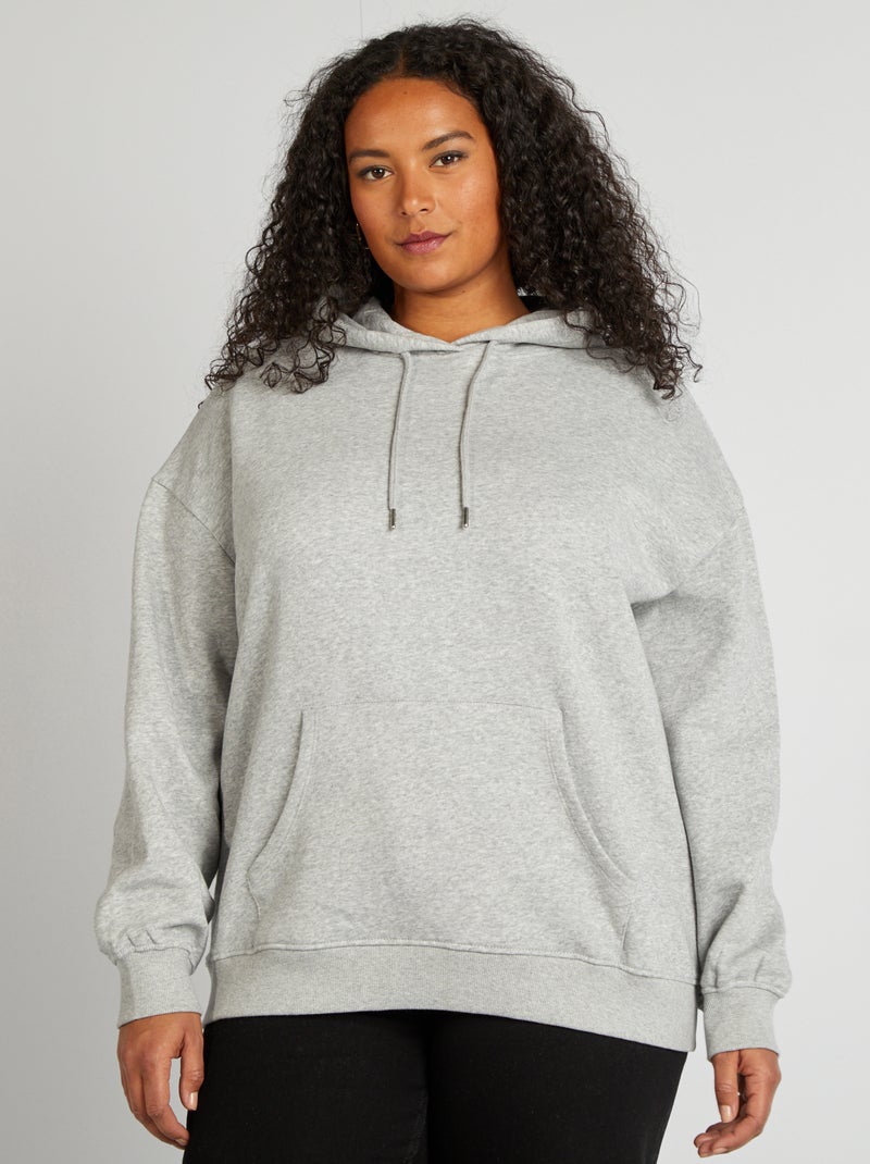 Sudadera lisa con capucha GRIS - Kiabi