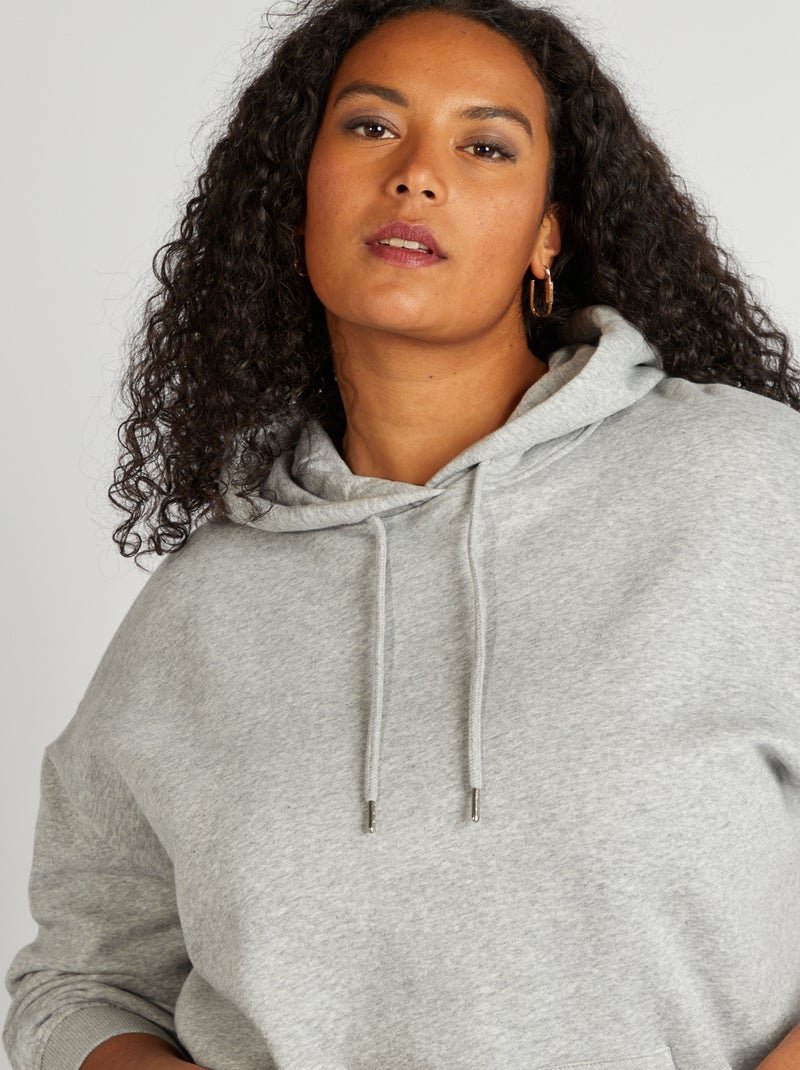 Sudadera lisa con capucha GRIS - Kiabi