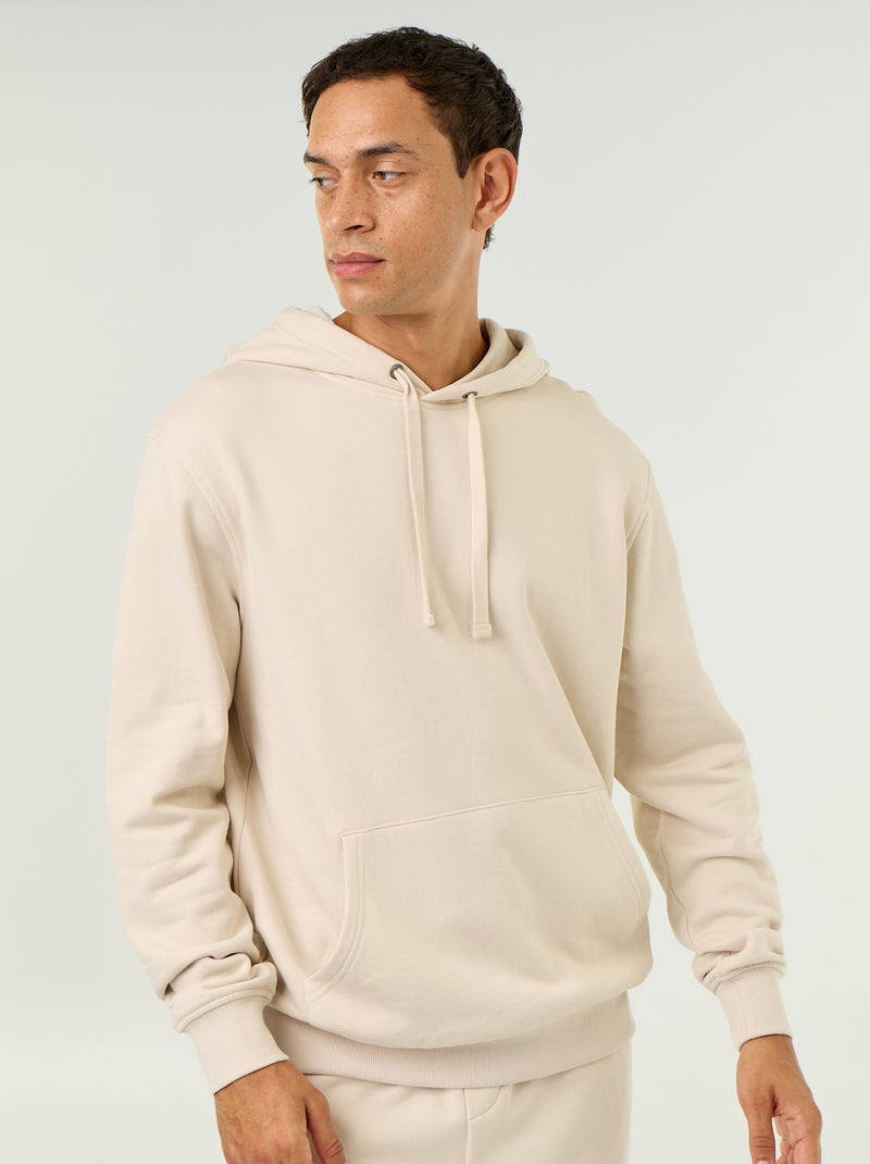Sudadera lisa con capucha Gris - Kiabi