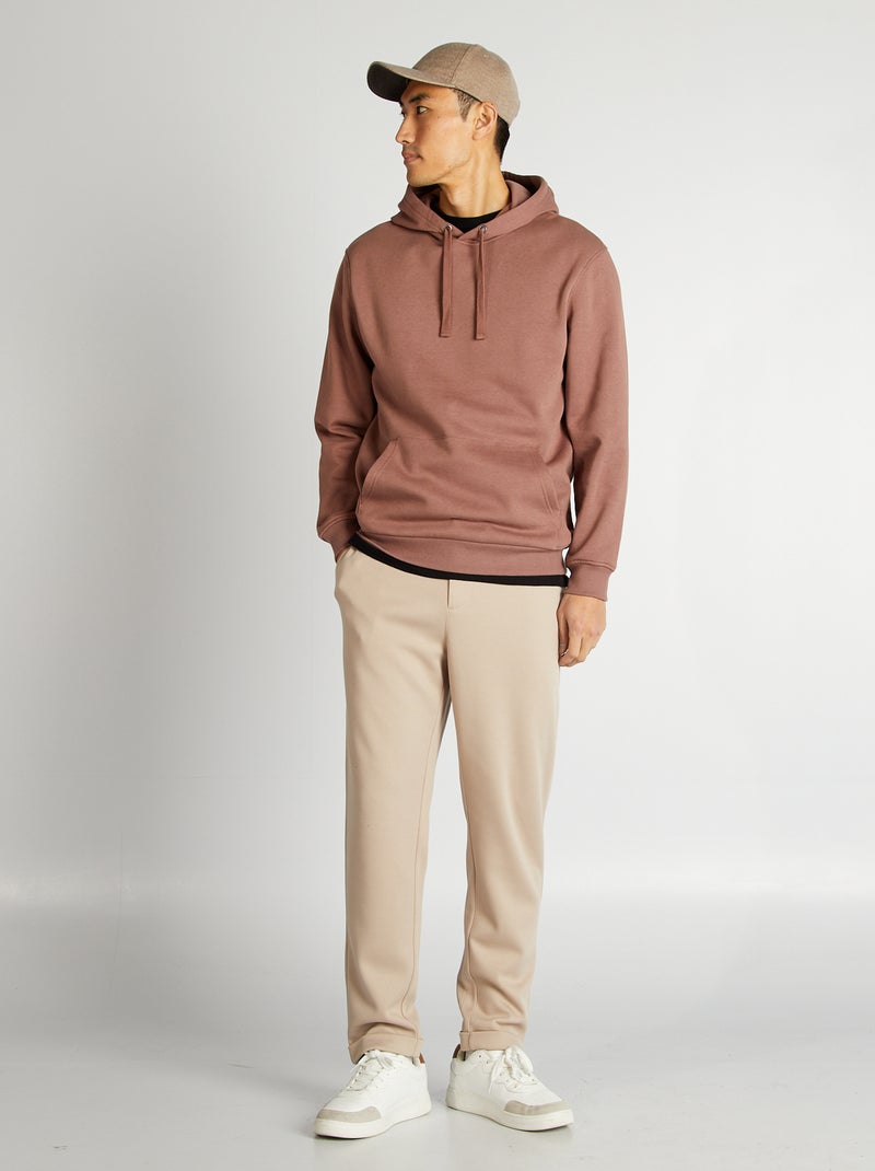 Sudadera lisa con capucha MARRON - Kiabi