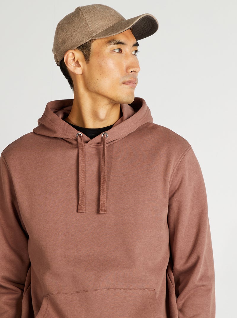 Sudadera lisa con capucha MARRON - Kiabi